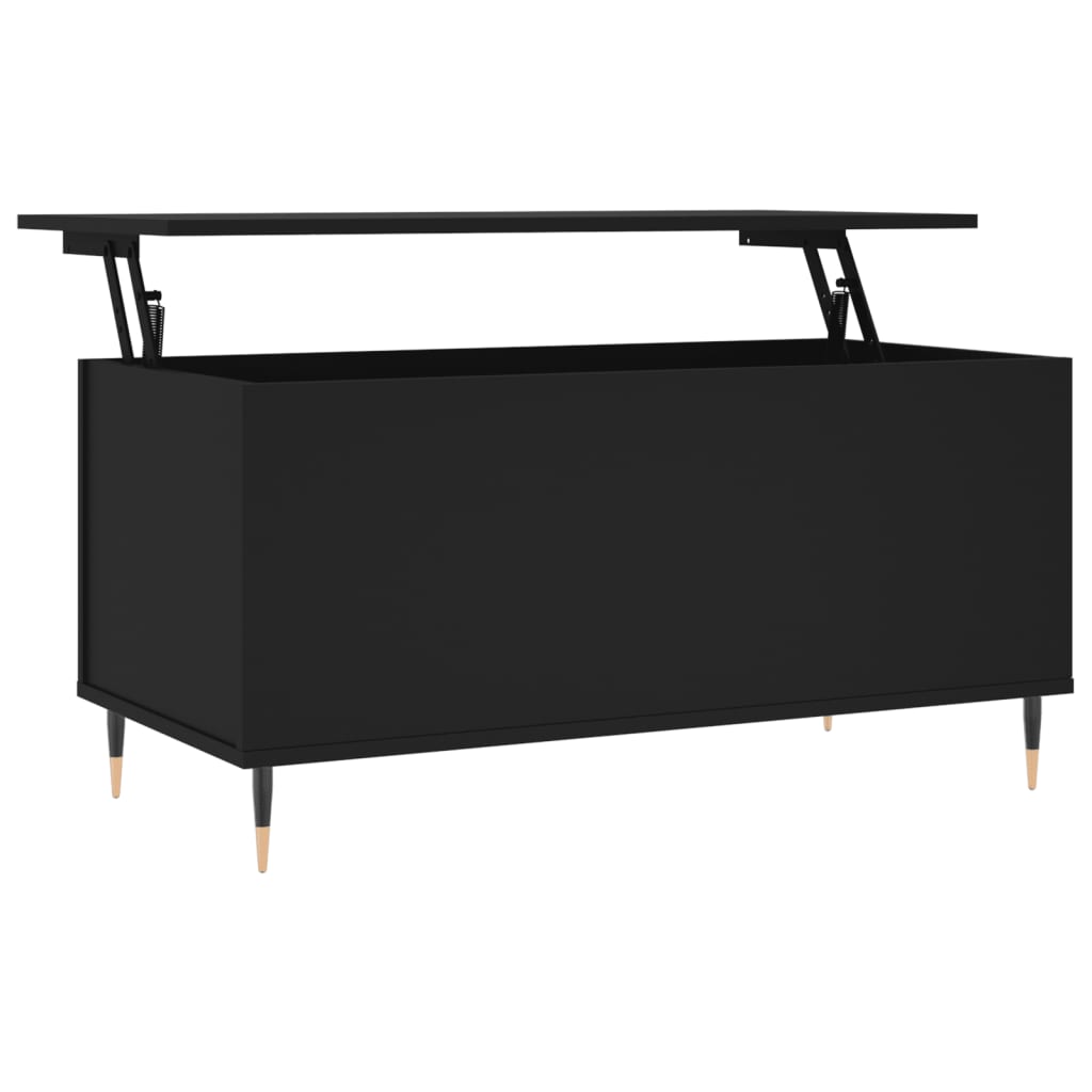 fekete szerelt fa dohányzóasztal 90x44,5x45 cm