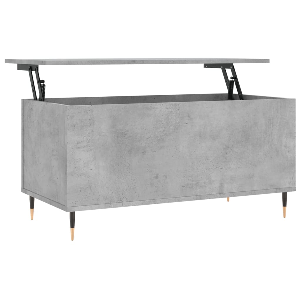 betonszürke szerelt fa dohányzóasztal 90x44,5x45 cm