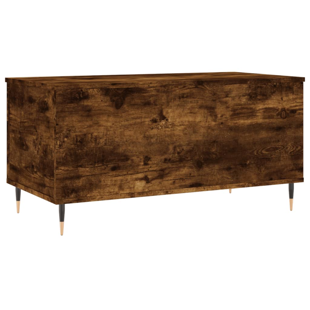 füstös tölgy színű szerelt fa dohányzóasztal 90 x 44,5 x 45 cm