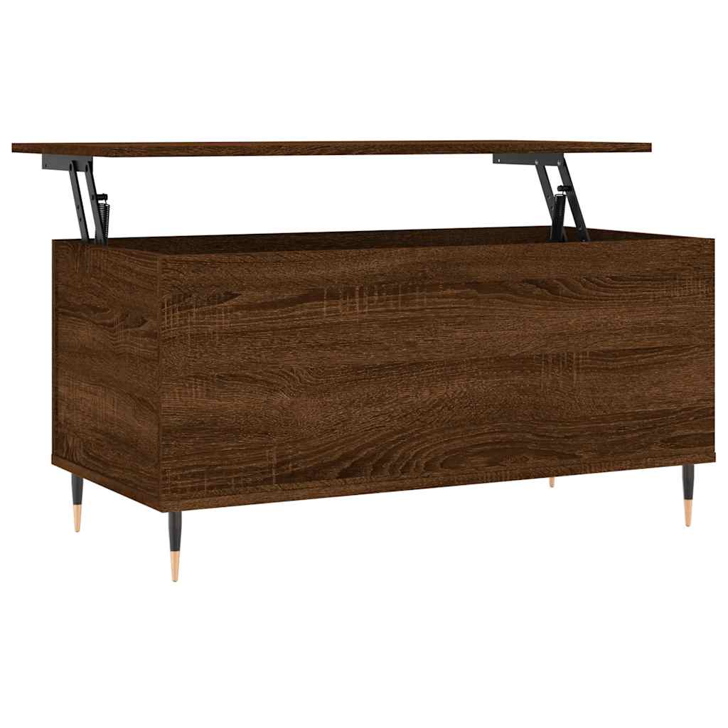 barna tölgyszínű szerelt fa dohányzóasztal 90x44,5x45 cm