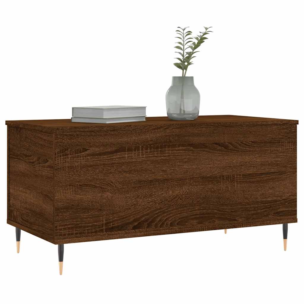 barna tölgyszínű szerelt fa dohányzóasztal 90x44,5x45 cm