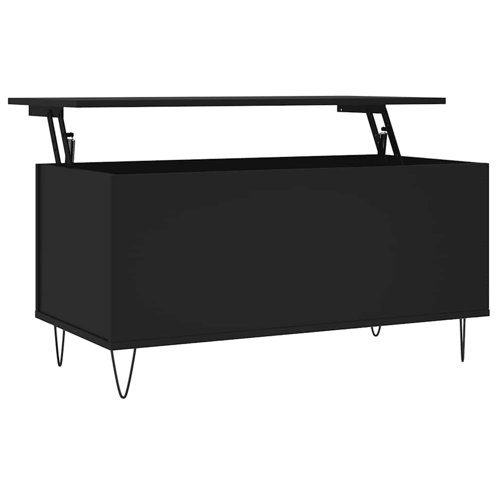 fekete szerelt fa dohányzóasztal 90x44,5x45 cm