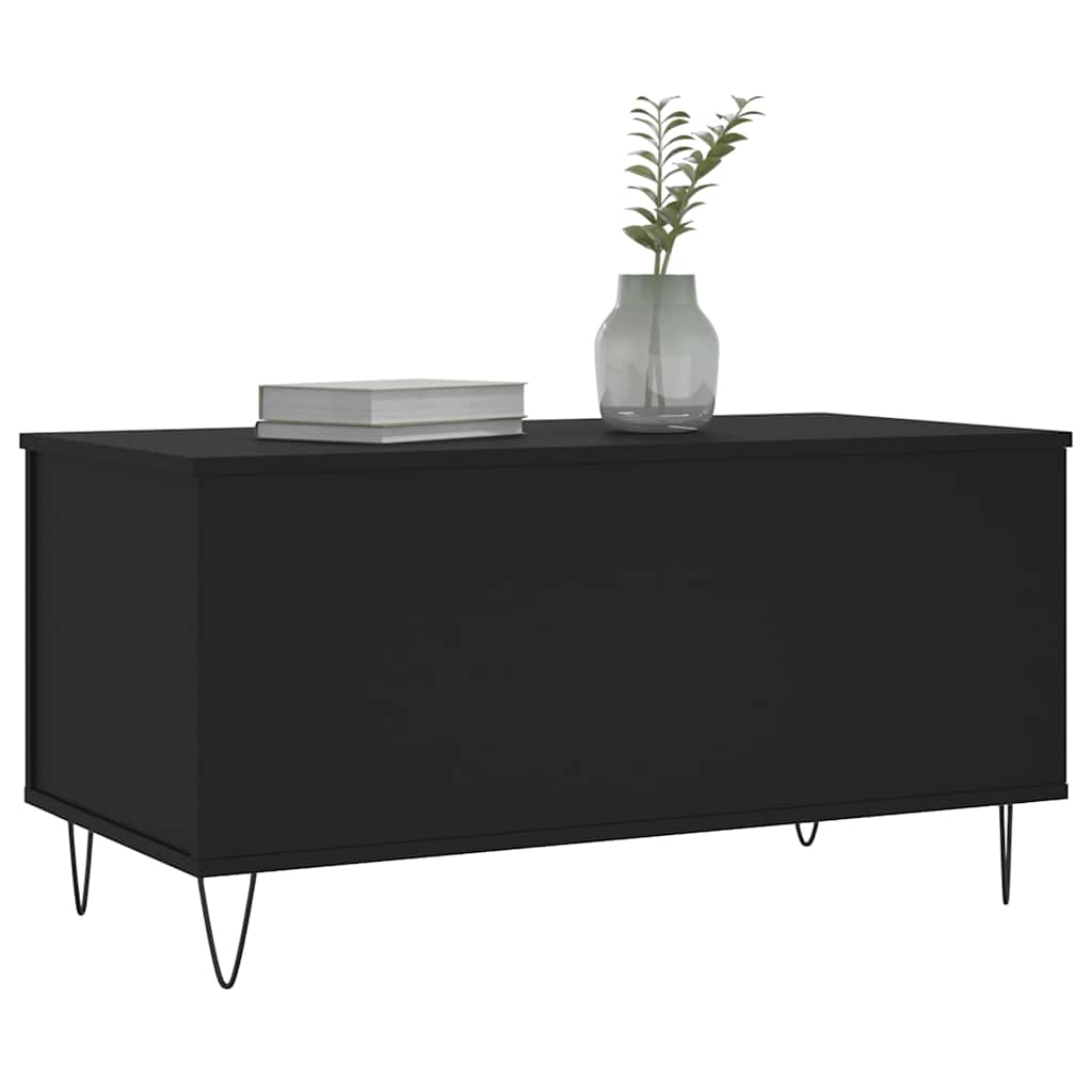 fekete szerelt fa dohányzóasztal 90x44,5x45 cm