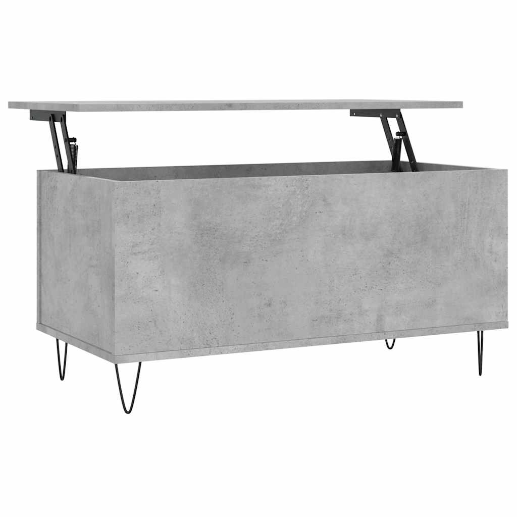 betonszürke szerelt fa dohányzóasztal 90x44,5x45 cm