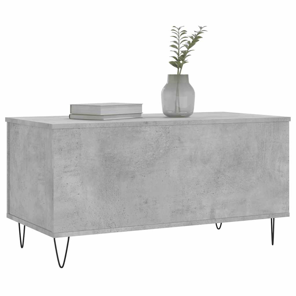 betonszürke szerelt fa dohányzóasztal 90x44,5x45 cm