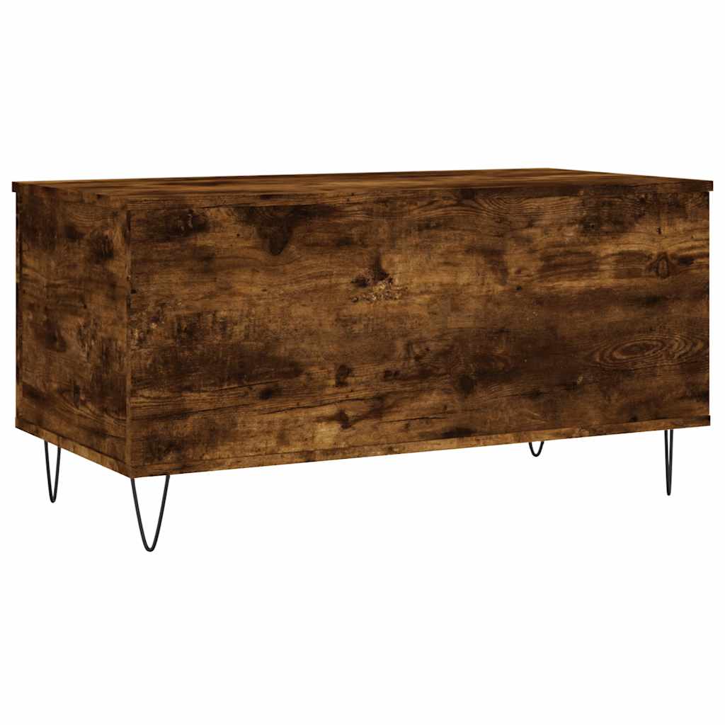 füstös tölgy színű szerelt fa dohányzóasztal 90 x 44,5 x 45 cm