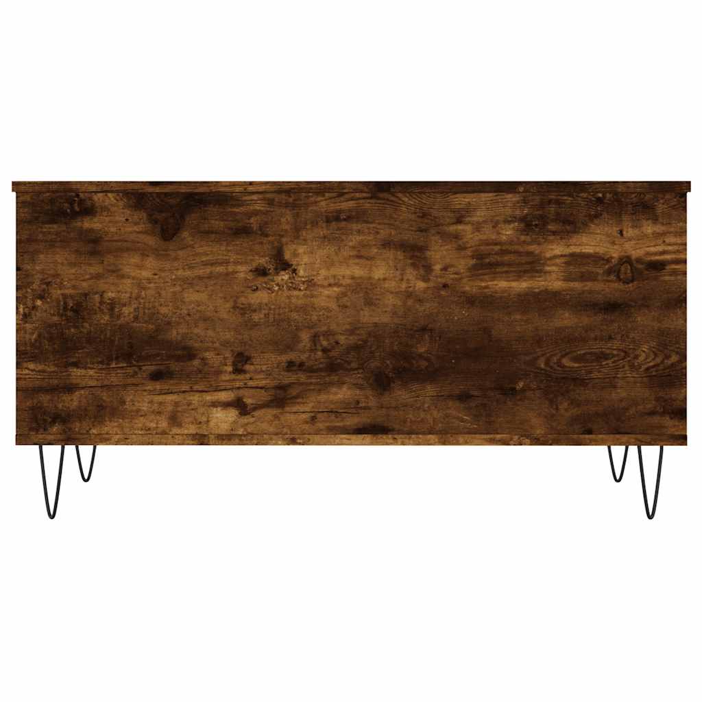 füstös tölgy színű szerelt fa dohányzóasztal 90 x 44,5 x 45 cm