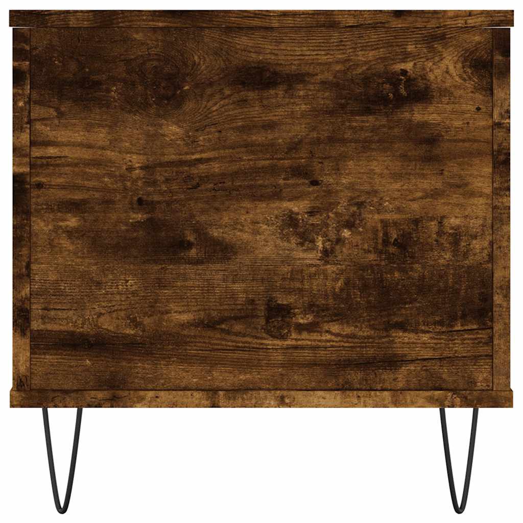 füstös tölgy színű szerelt fa dohányzóasztal 90 x 44,5 x 45 cm
