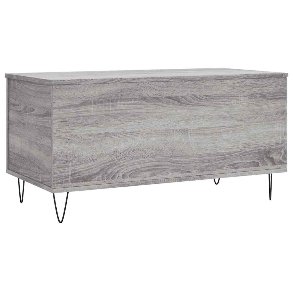 szürke sonoma színű szerelt fa dohányzóasztal 90x44,5x45 cm