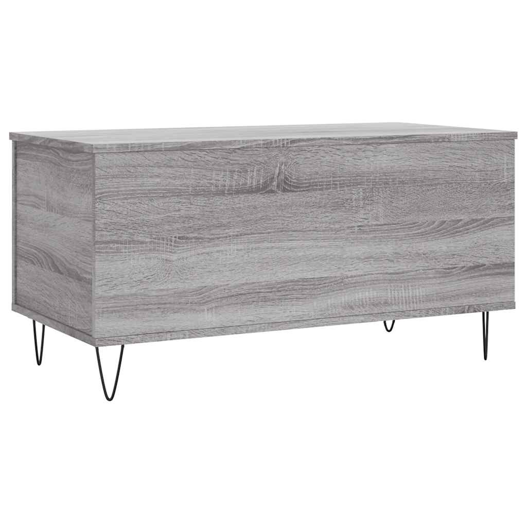 szürke sonoma színű szerelt fa dohányzóasztal 90x44,5x45 cm