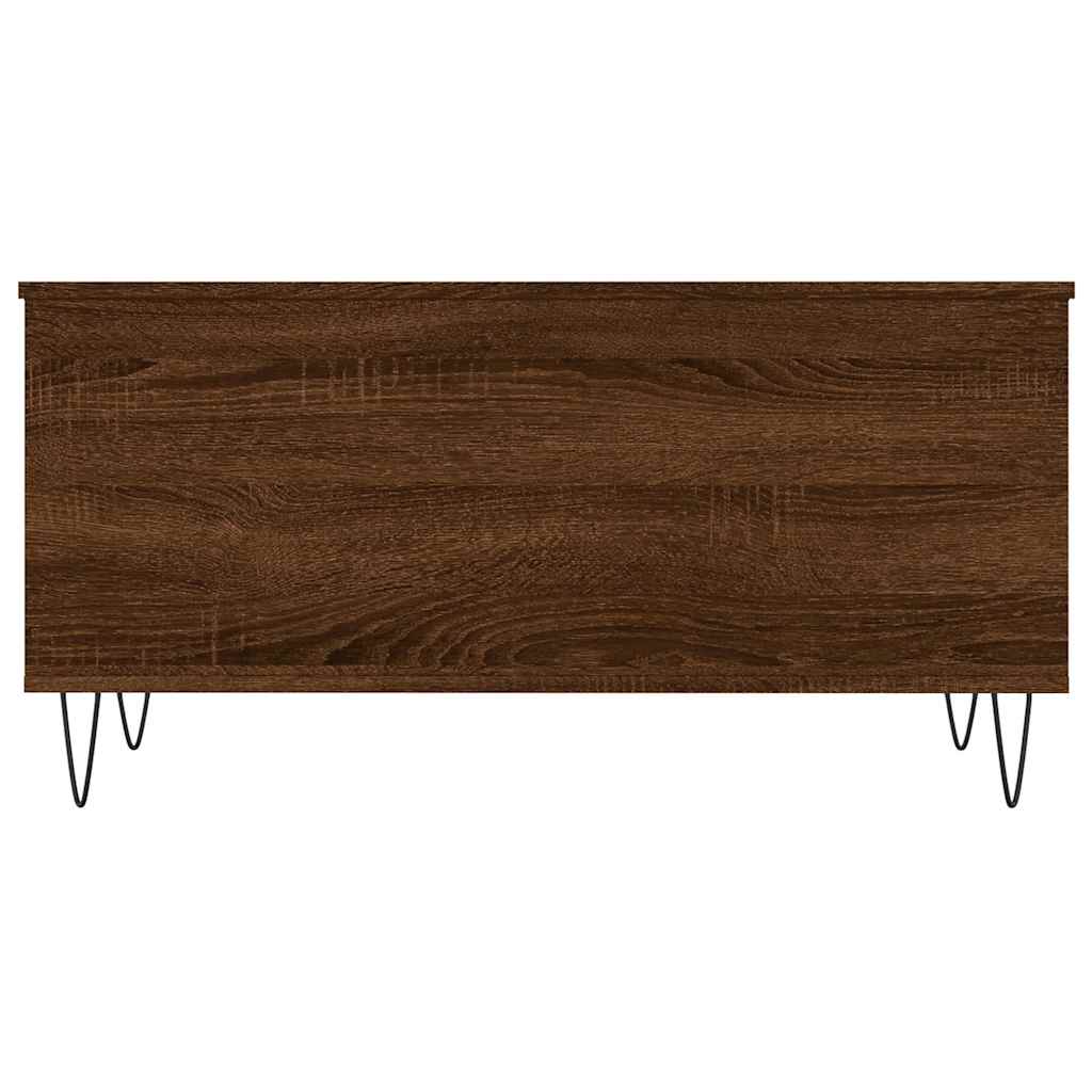 barna tölgyszínű szerelt fa dohányzóasztal 90x44,5x45 cm