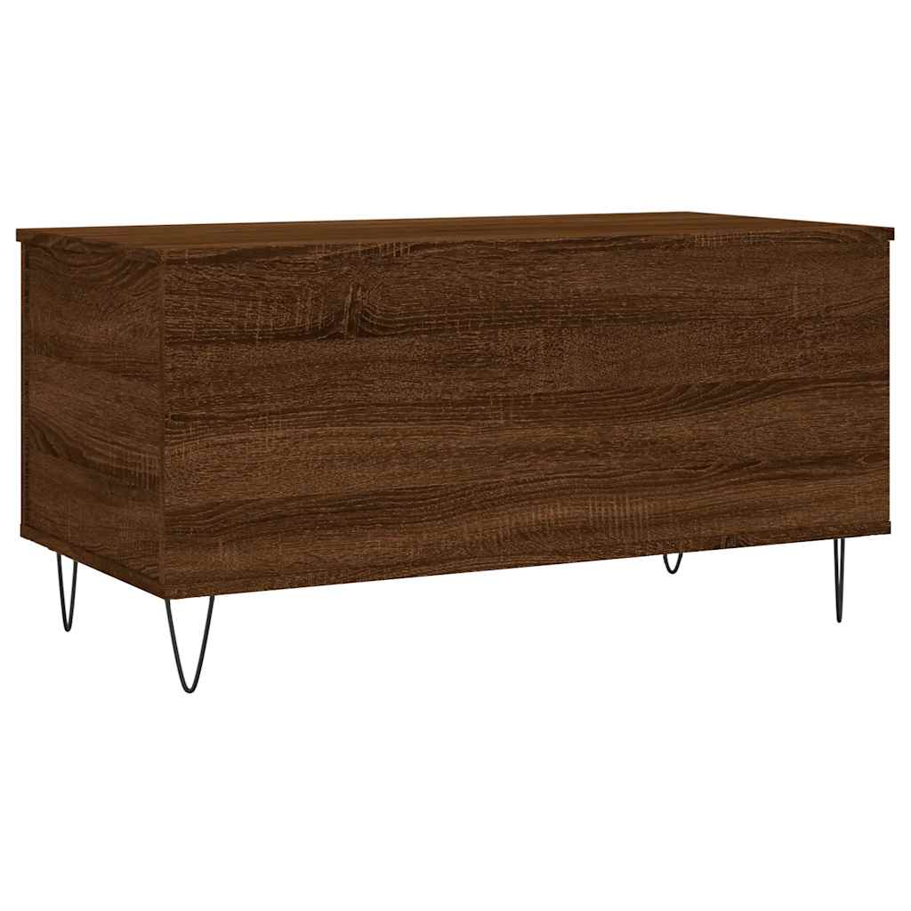 barna tölgyszínű szerelt fa dohányzóasztal 90x44,5x45 cm