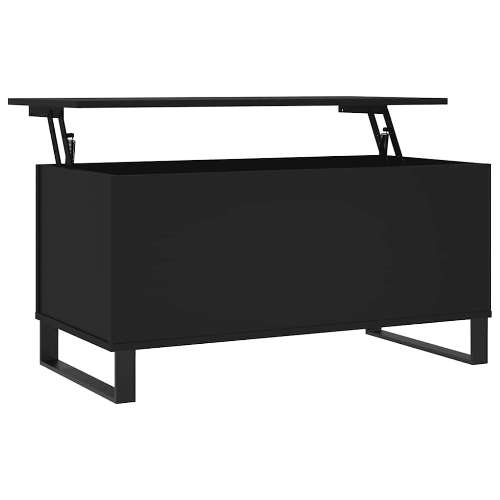 fekete szerelt fa dohányzóasztal 90x44,5x45 cm