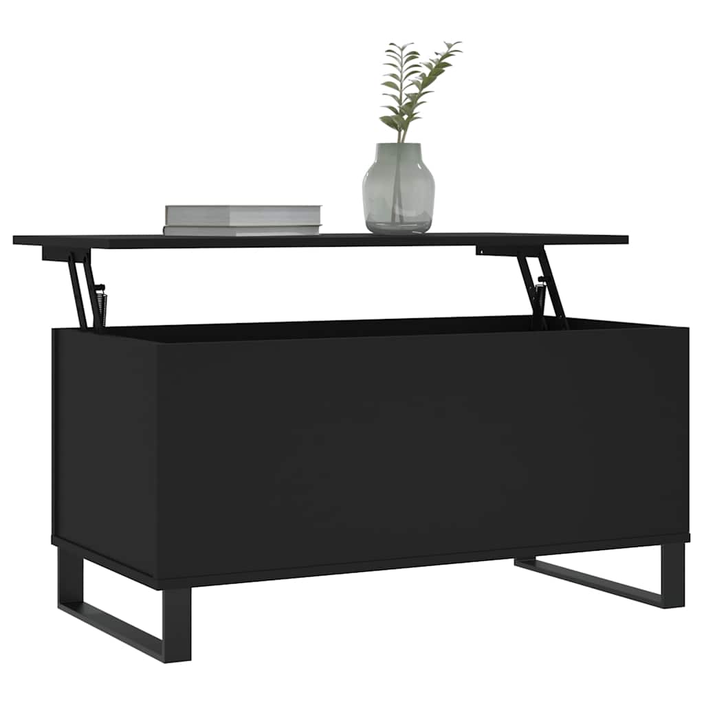 fekete szerelt fa dohányzóasztal 90x44,5x45 cm