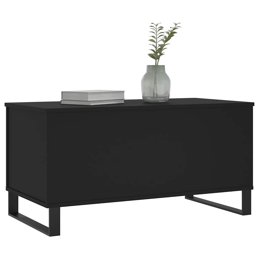 fekete szerelt fa dohányzóasztal 90x44,5x45 cm