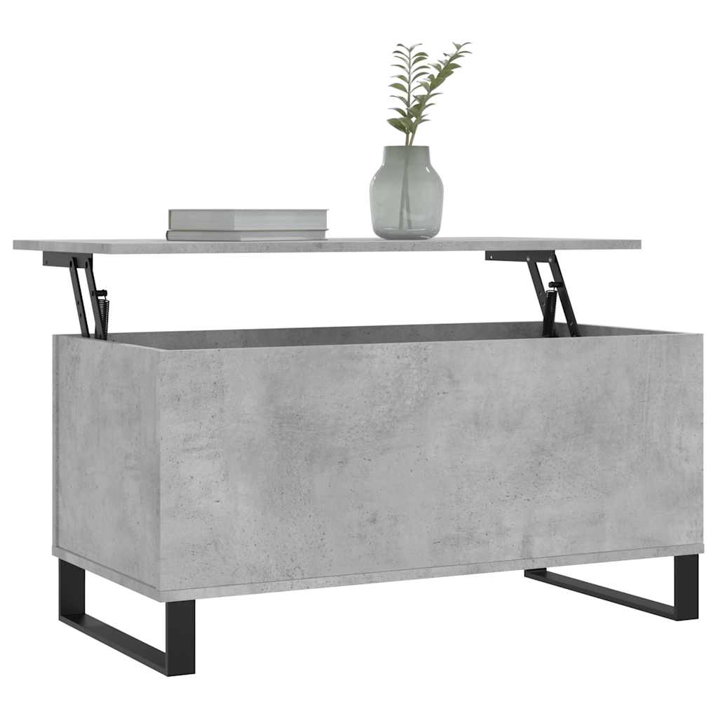 betonszürke szerelt fa dohányzóasztal 90x44,5x45 cm