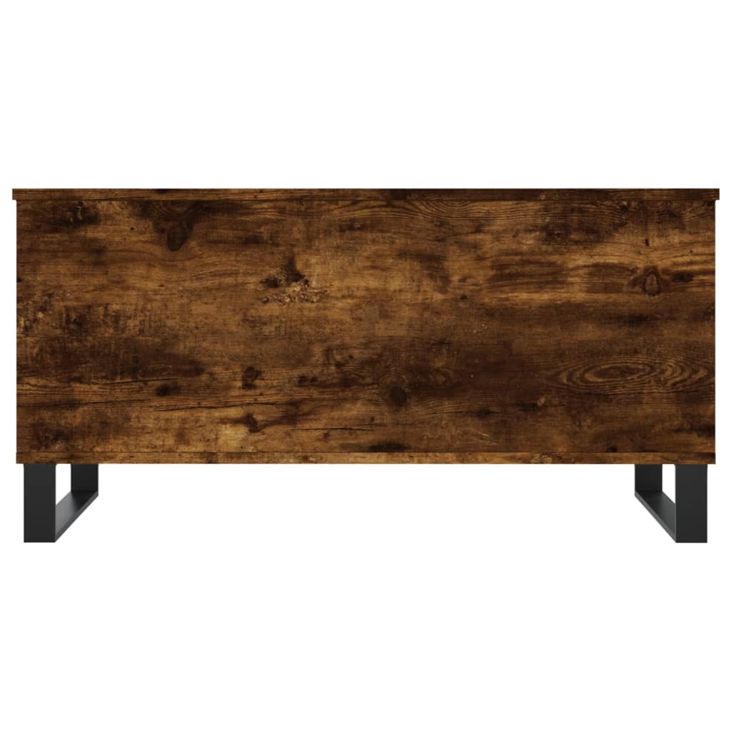 füstös tölgy színű szerelt fa dohányzóasztal 90 x 44,5 x 45 cm