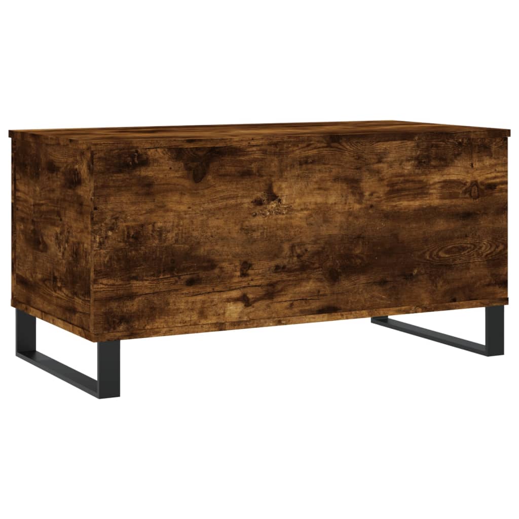 füstös tölgy színű szerelt fa dohányzóasztal 90 x 44,5 x 45 cm