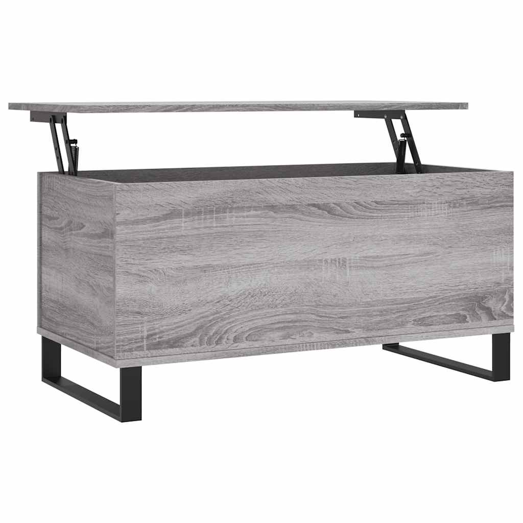szürke sonoma színű szerelt fa dohányzóasztal 90x44,5x45 cm
