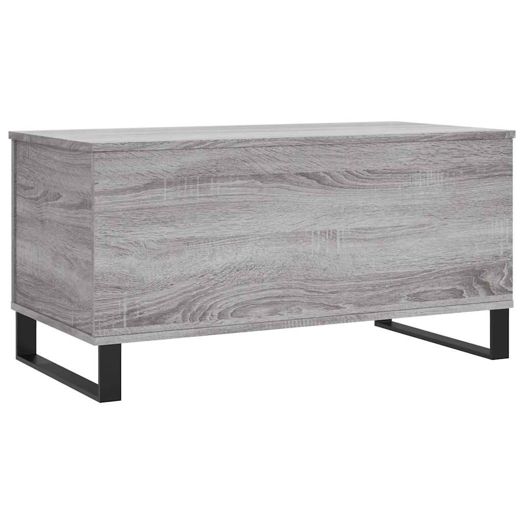 szürke sonoma színű szerelt fa dohányzóasztal 90x44,5x45 cm