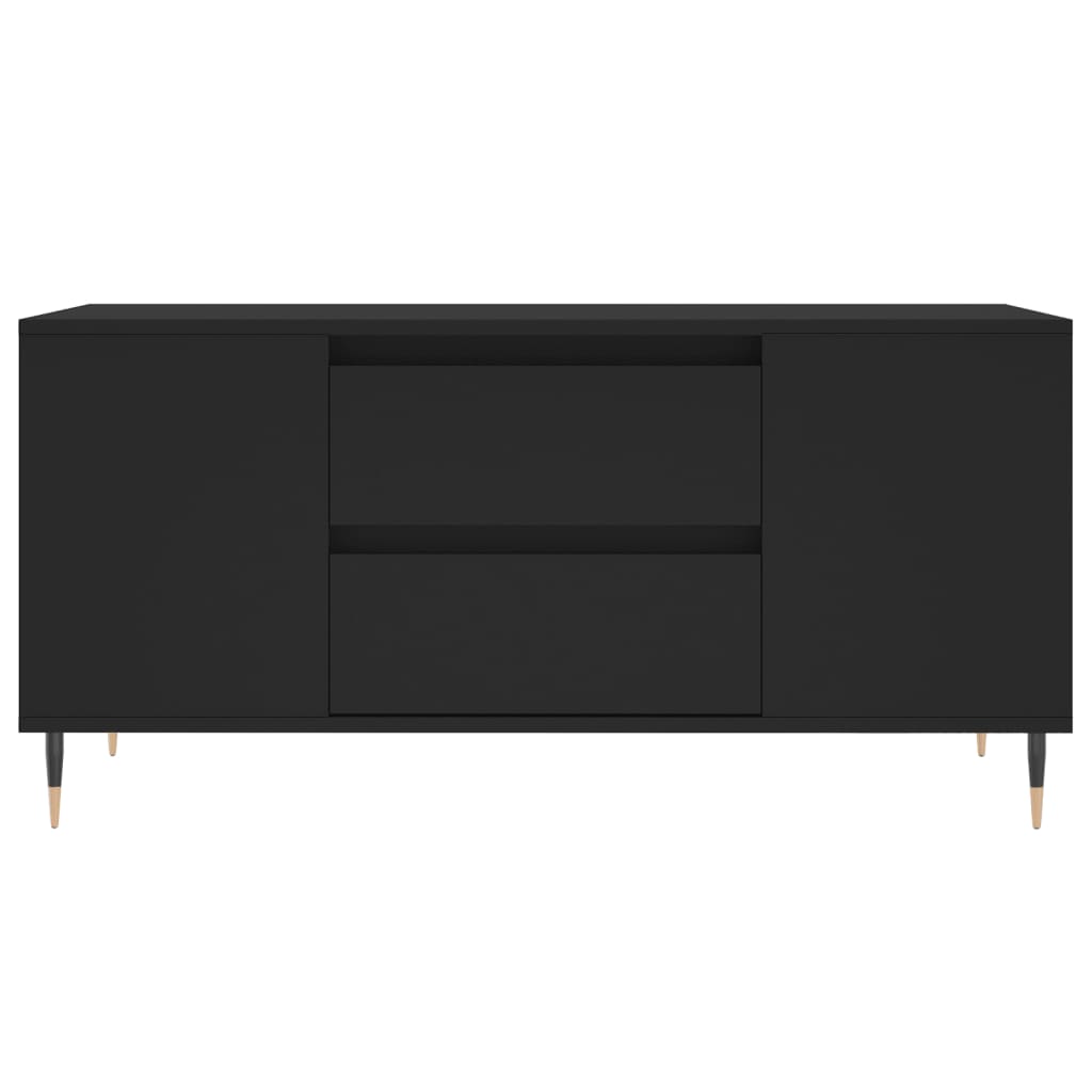 fekete szerelt fa dohányzóasztal 102x44,5x50 cm