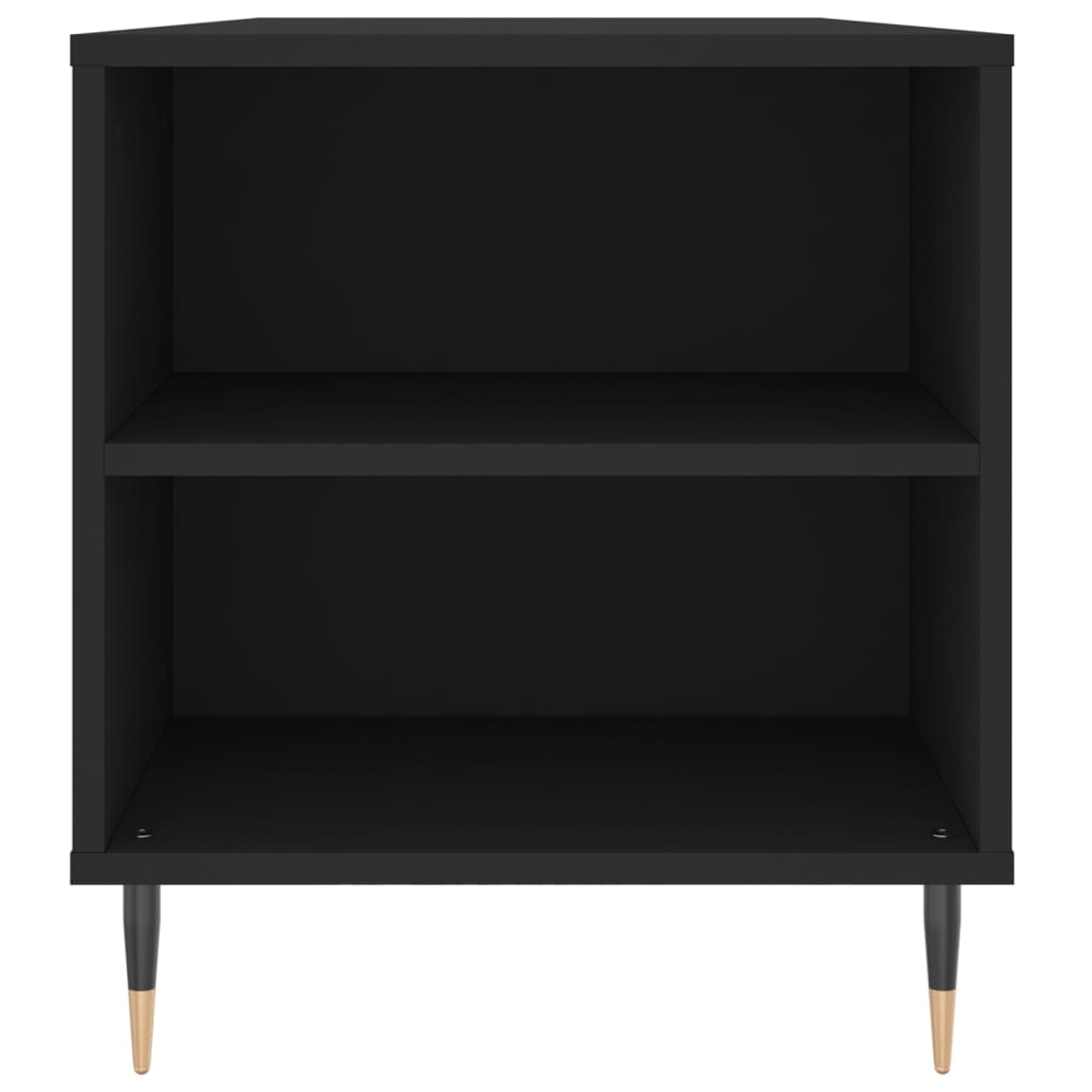fekete szerelt fa dohányzóasztal 102x44,5x50 cm