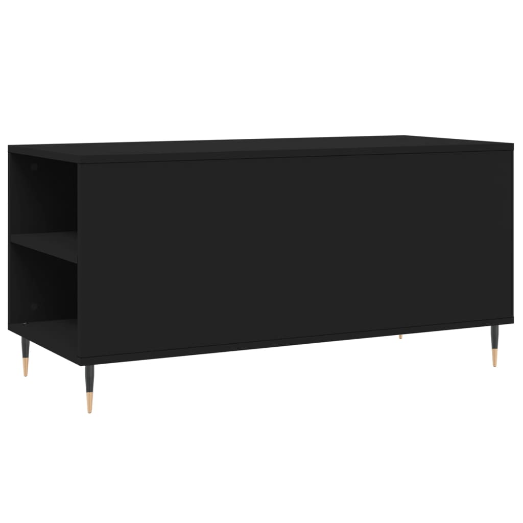 fekete szerelt fa dohányzóasztal 102x44,5x50 cm