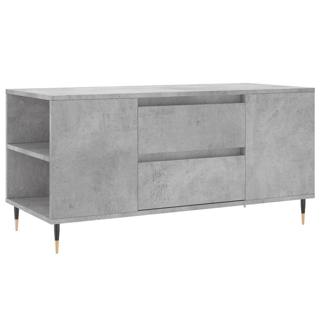 betonszürke szerelt fa dohányzóasztal 102x44,5x50 cm