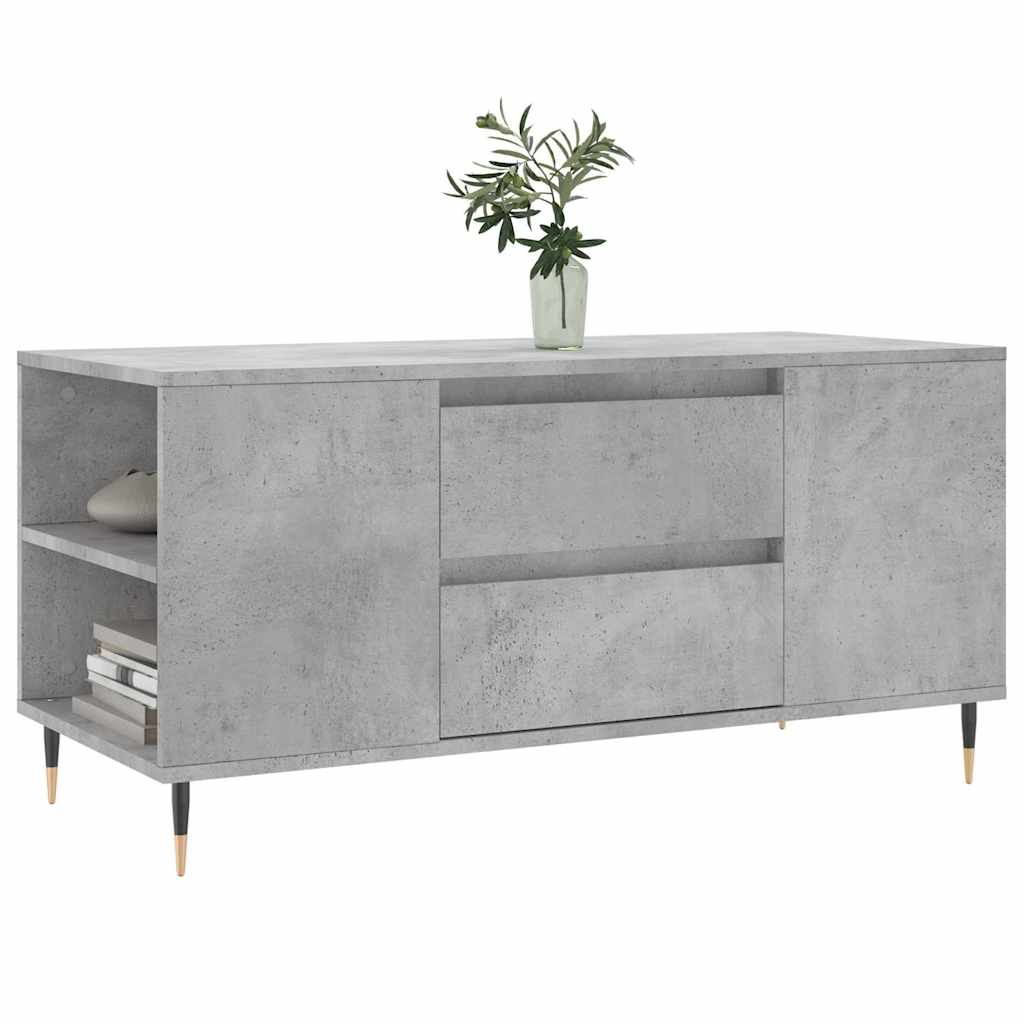 betonszürke szerelt fa dohányzóasztal 102x44,5x50 cm