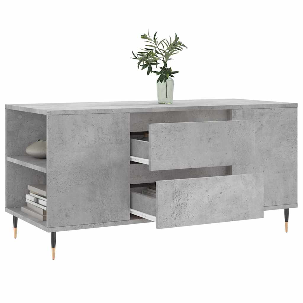 betonszürke szerelt fa dohányzóasztal 102x44,5x50 cm