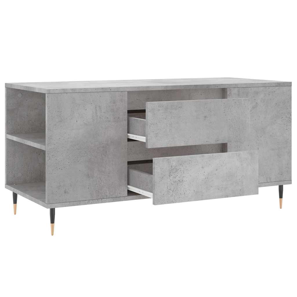betonszürke szerelt fa dohányzóasztal 102x44,5x50 cm