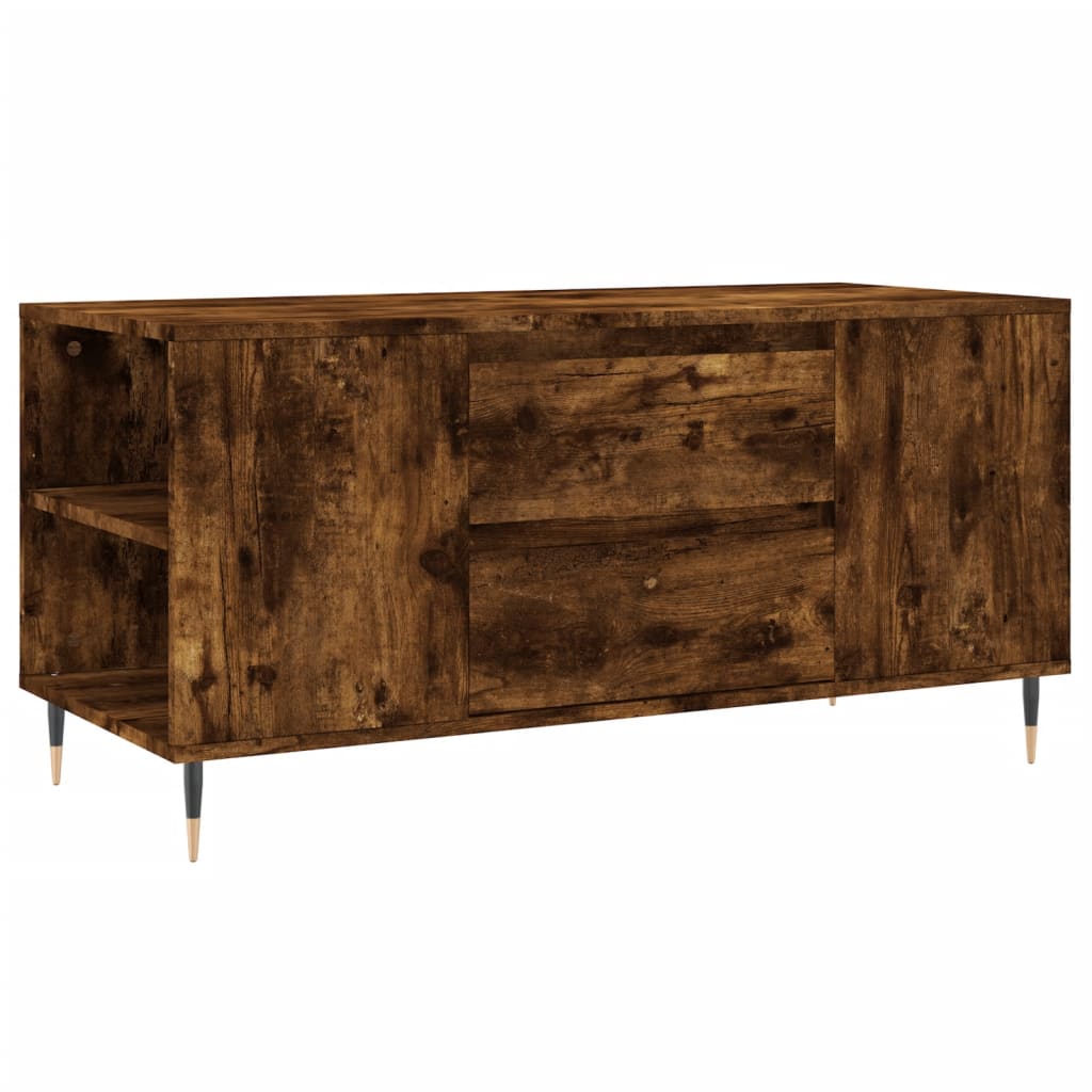 füstös tölgy színű szerelt fa dohányzóasztal 102x44,5x50 cm