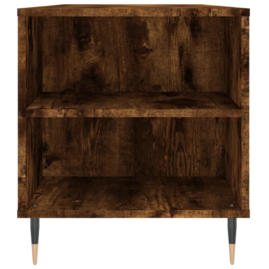 füstös tölgy színű szerelt fa dohányzóasztal 102x44,5x50 cm