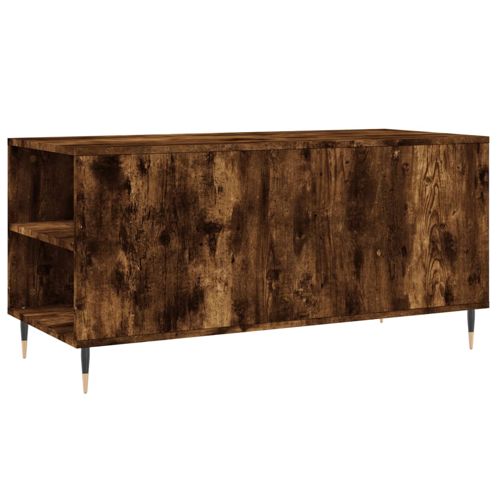 füstös tölgy színű szerelt fa dohányzóasztal 102x44,5x50 cm