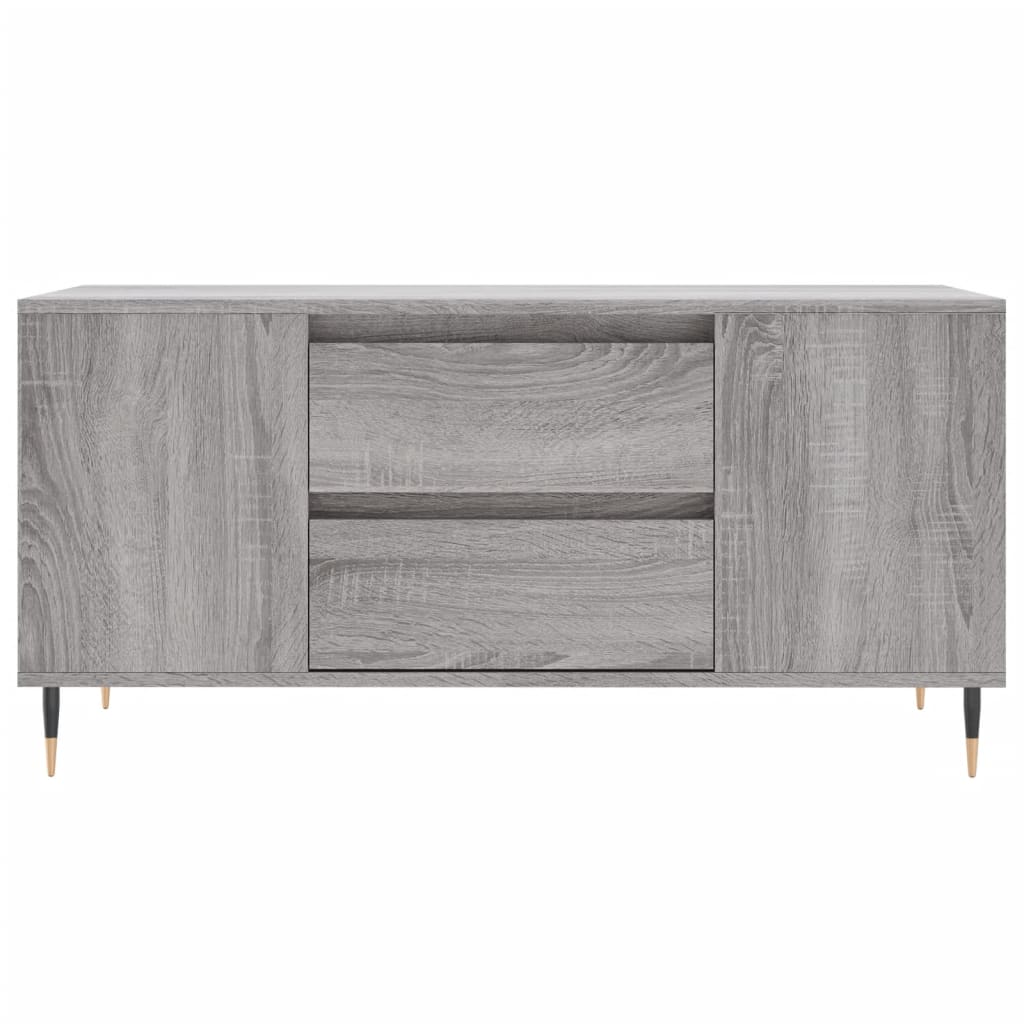 szürke sonoma színű szerelt fa dohányzóasztal 102x44,5x50 cm