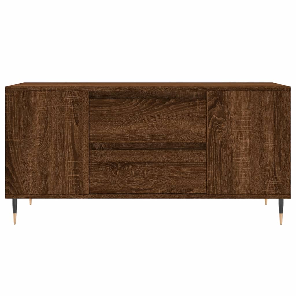 barna tölgyszínű szerelt fa dohányzóasztal 102 x 44,5 x 50 cm