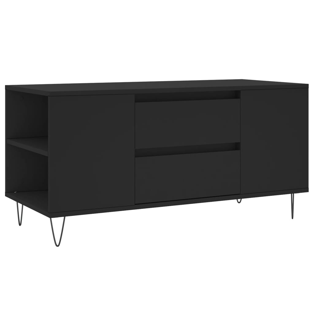fekete szerelt fa dohányzóasztal 102x44,5x50 cm