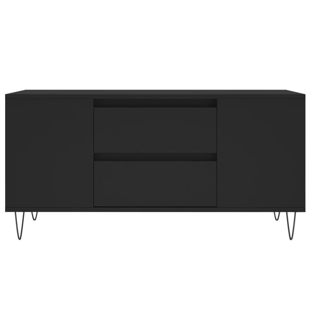 fekete szerelt fa dohányzóasztal 102x44,5x50 cm