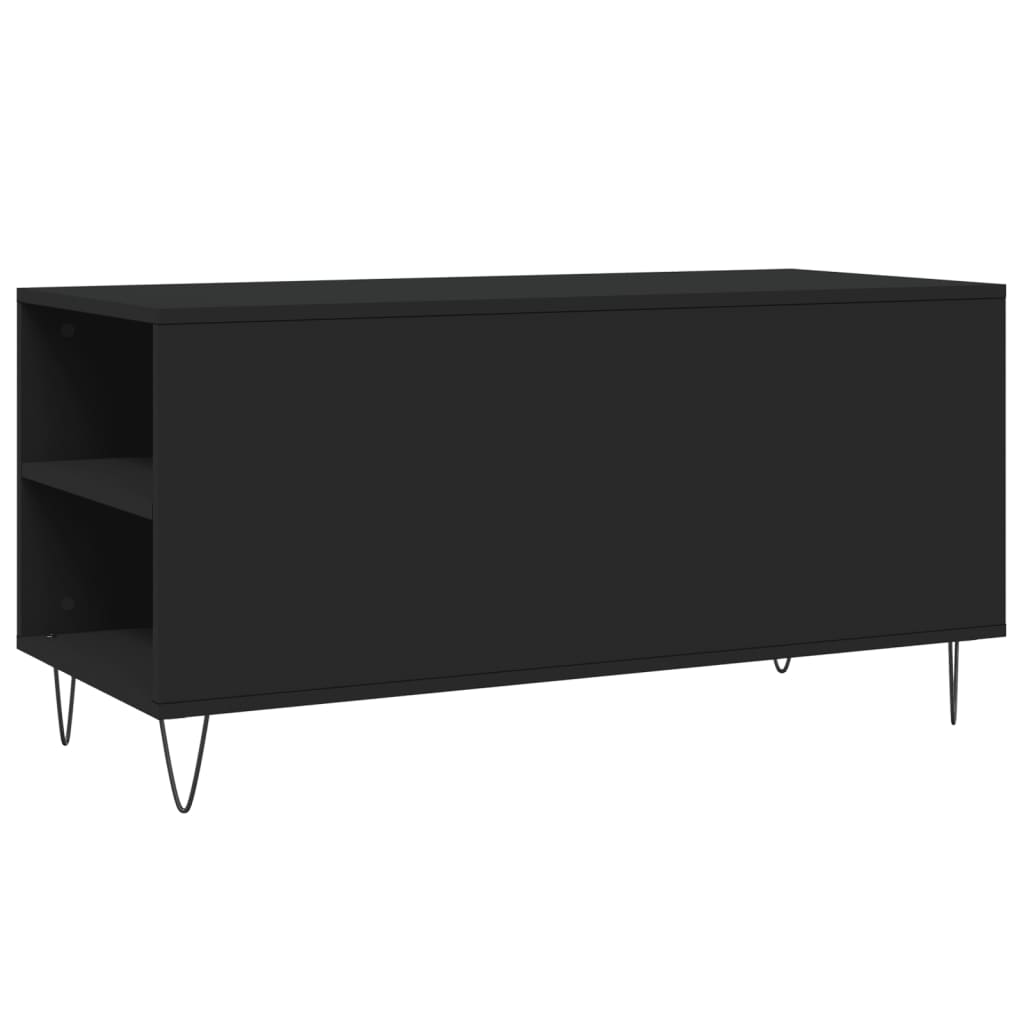 fekete szerelt fa dohányzóasztal 102x44,5x50 cm
