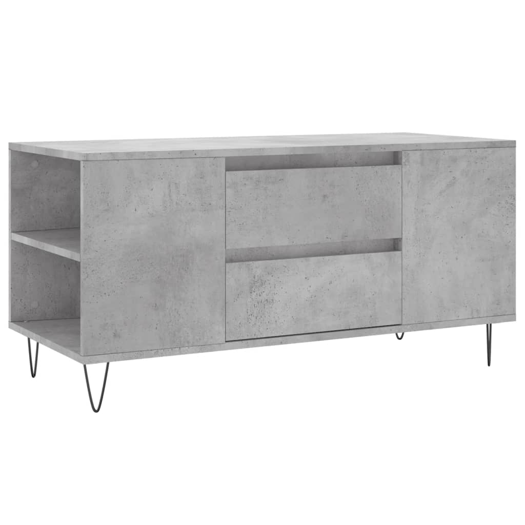 betonszürke szerelt fa dohányzóasztal 102x44,5x50 cm