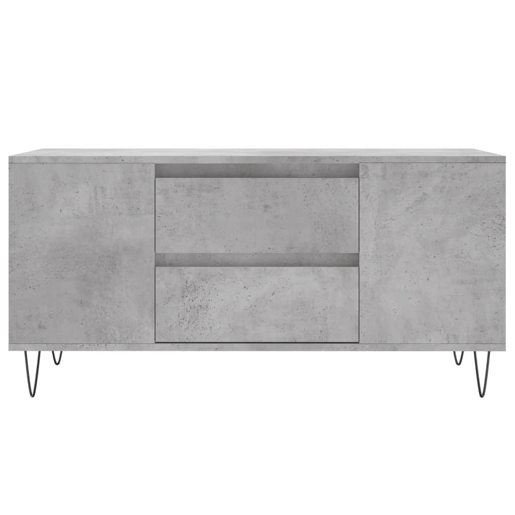 betonszürke szerelt fa dohányzóasztal 102x44,5x50 cm