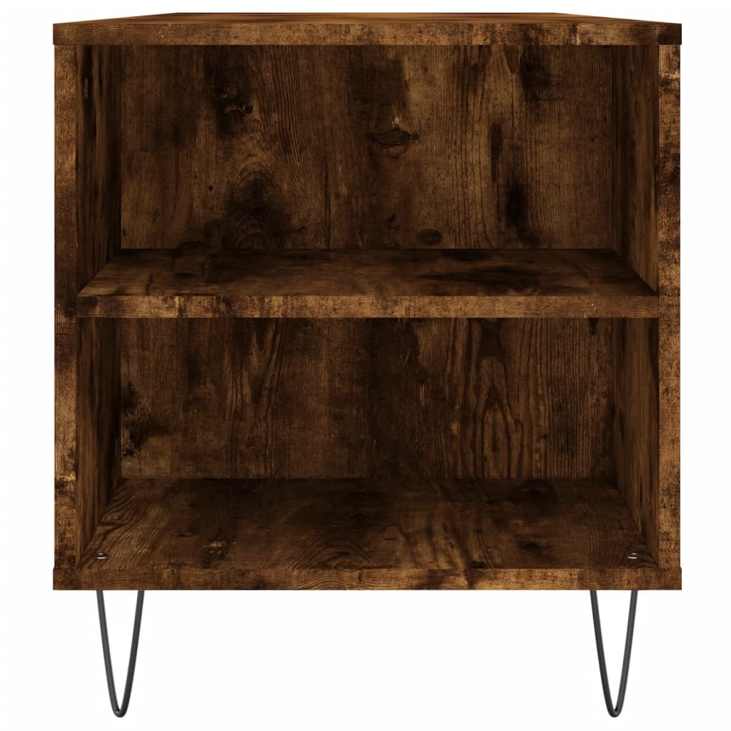 füstös tölgy színű szerelt fa dohányzóasztal 102x44,5x50 cm