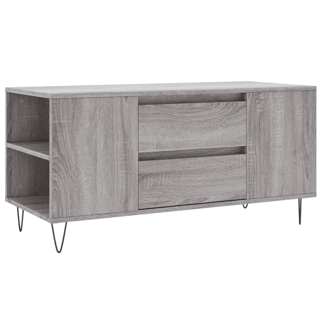 szürke sonoma színű szerelt fa dohányzóasztal 102x44,5x50 cm