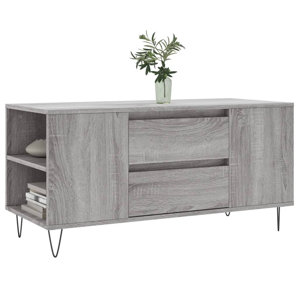 szürke sonoma színű szerelt fa dohányzóasztal 102x44,5x50 cm