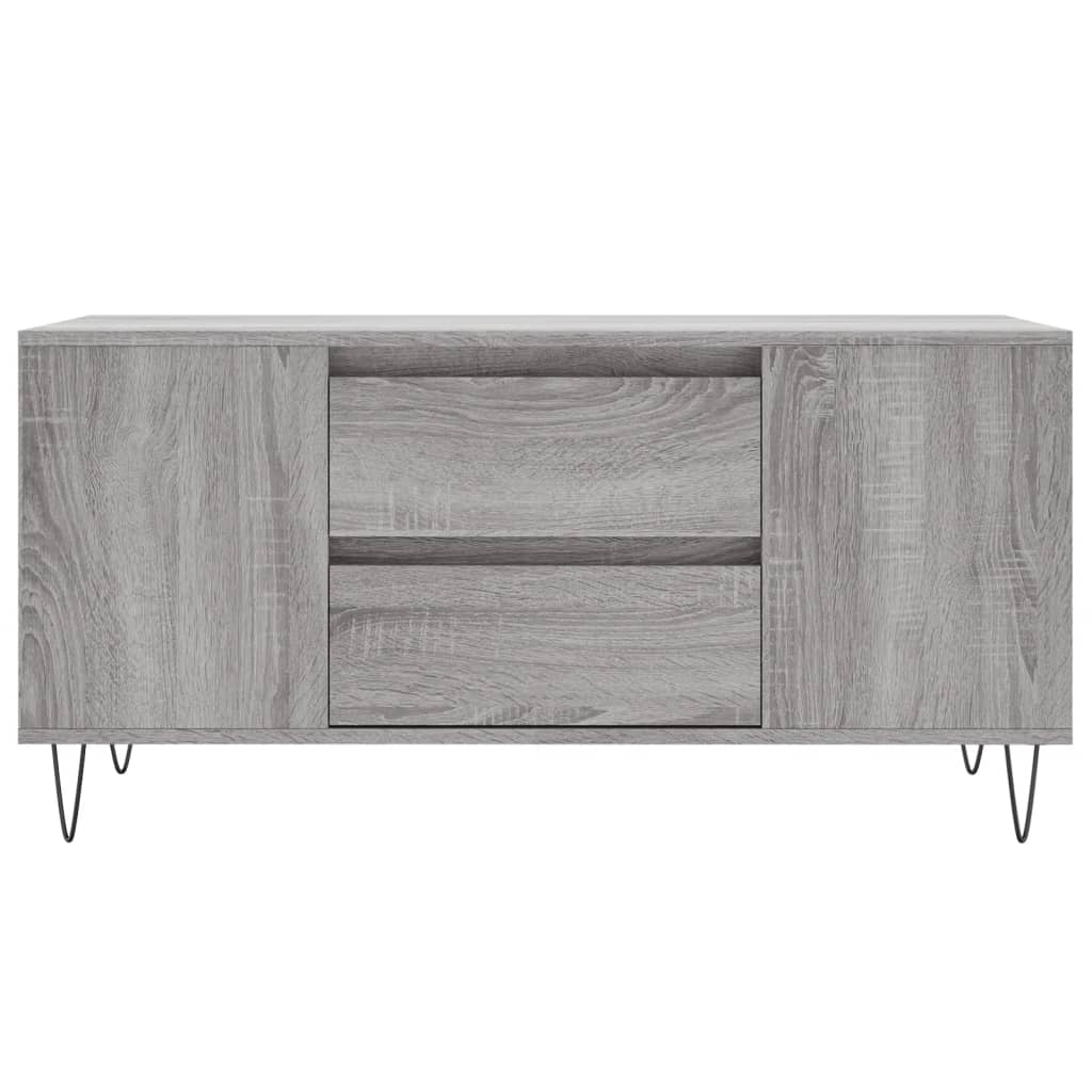 szürke sonoma színű szerelt fa dohányzóasztal 102x44,5x50 cm
