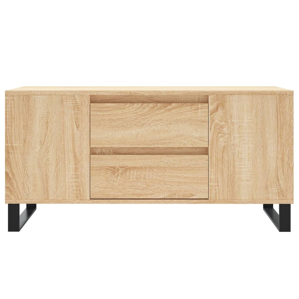 sonoma tölgy színű szerelt fa dohányzóasztal 102 x 44,5 x 50 cm
