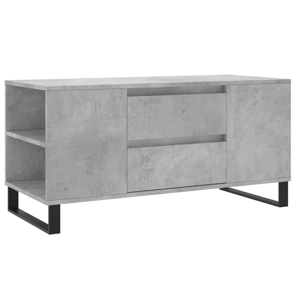 betonszürke szerelt fa dohányzóasztal 102x44,5x50 cm