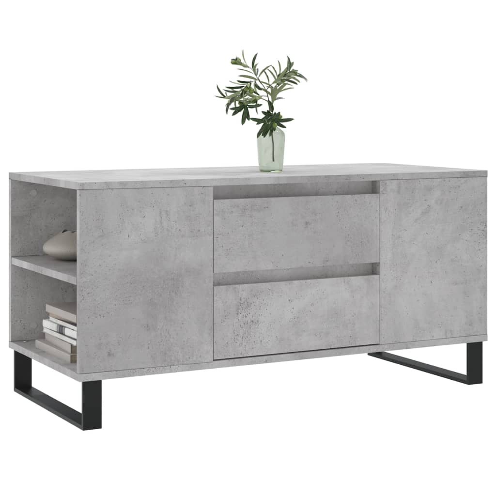betonszürke szerelt fa dohányzóasztal 102x44,5x50 cm