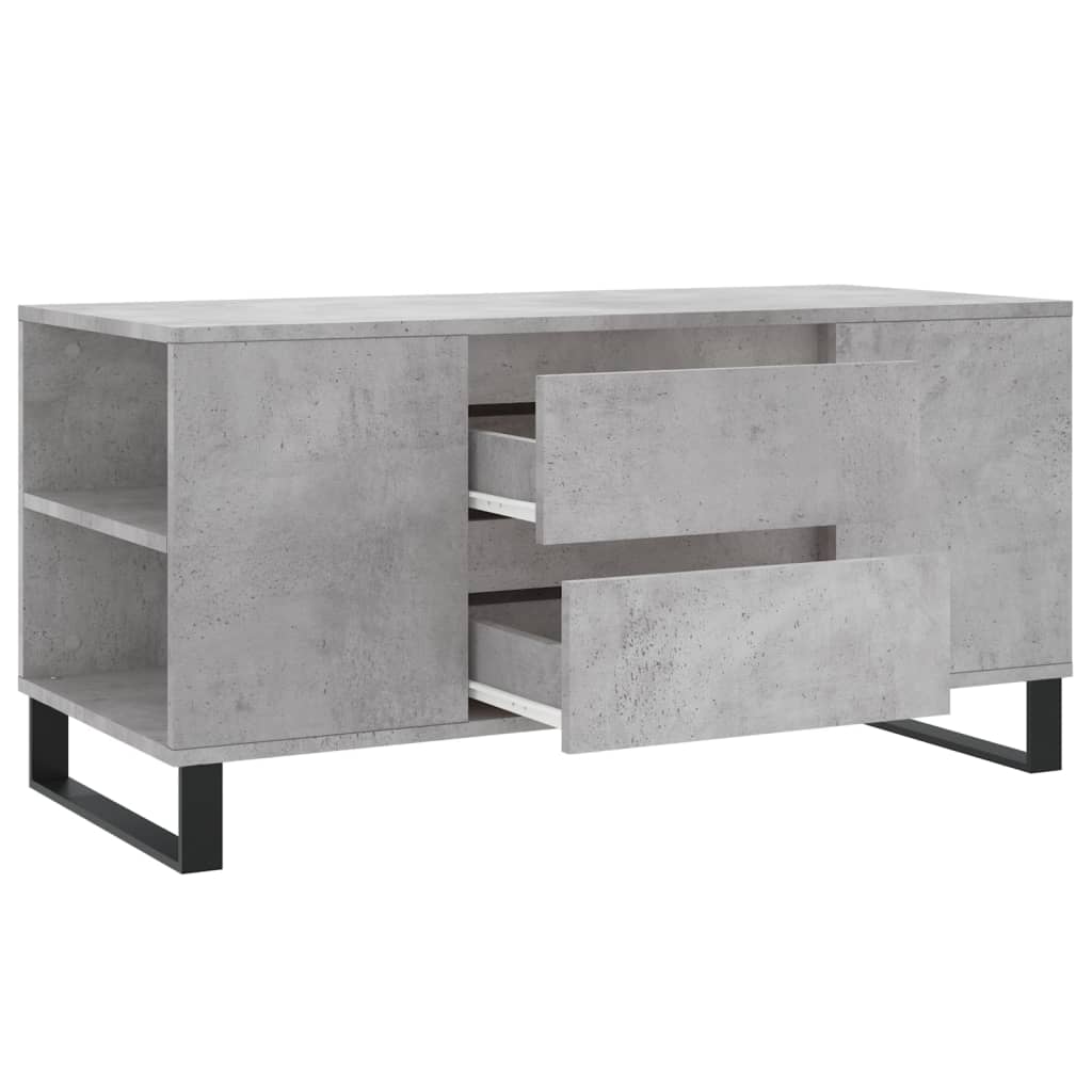 betonszürke szerelt fa dohányzóasztal 102x44,5x50 cm