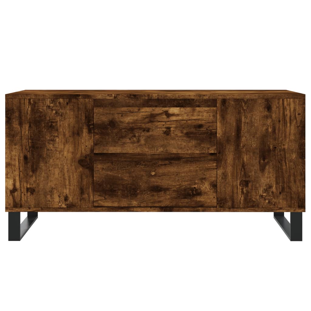 füstös tölgy színű szerelt fa dohányzóasztal 102x44,5x50 cm